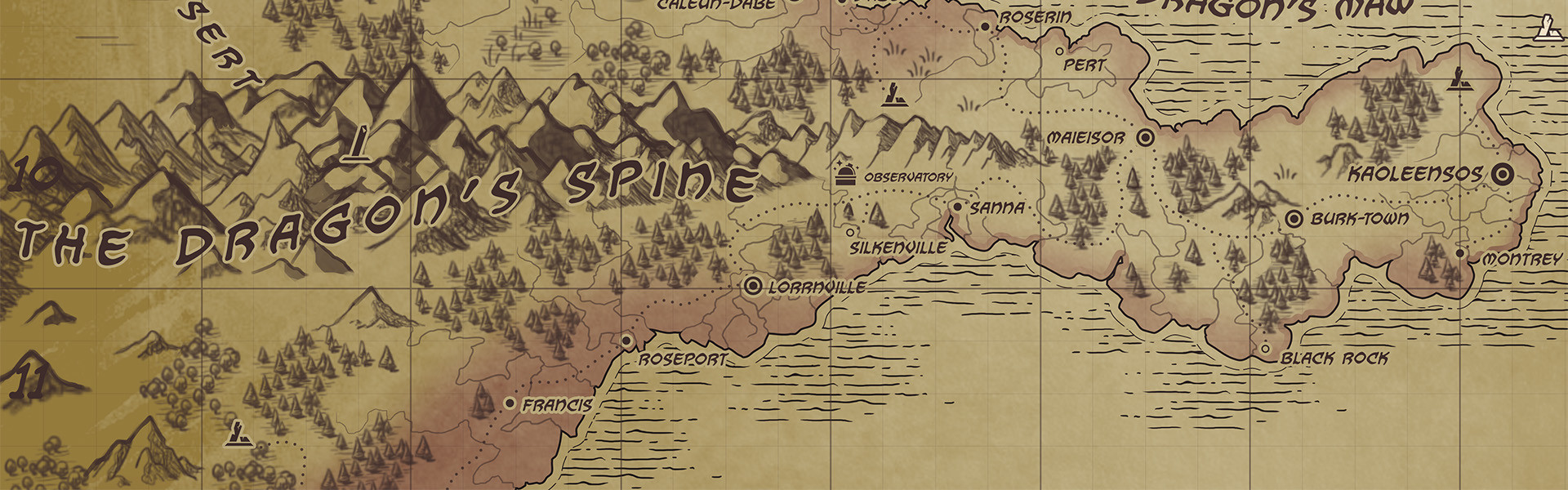 The Dragon's Spine is a region south of the Cross featuring a dangerous and an untraversed mountain region.
